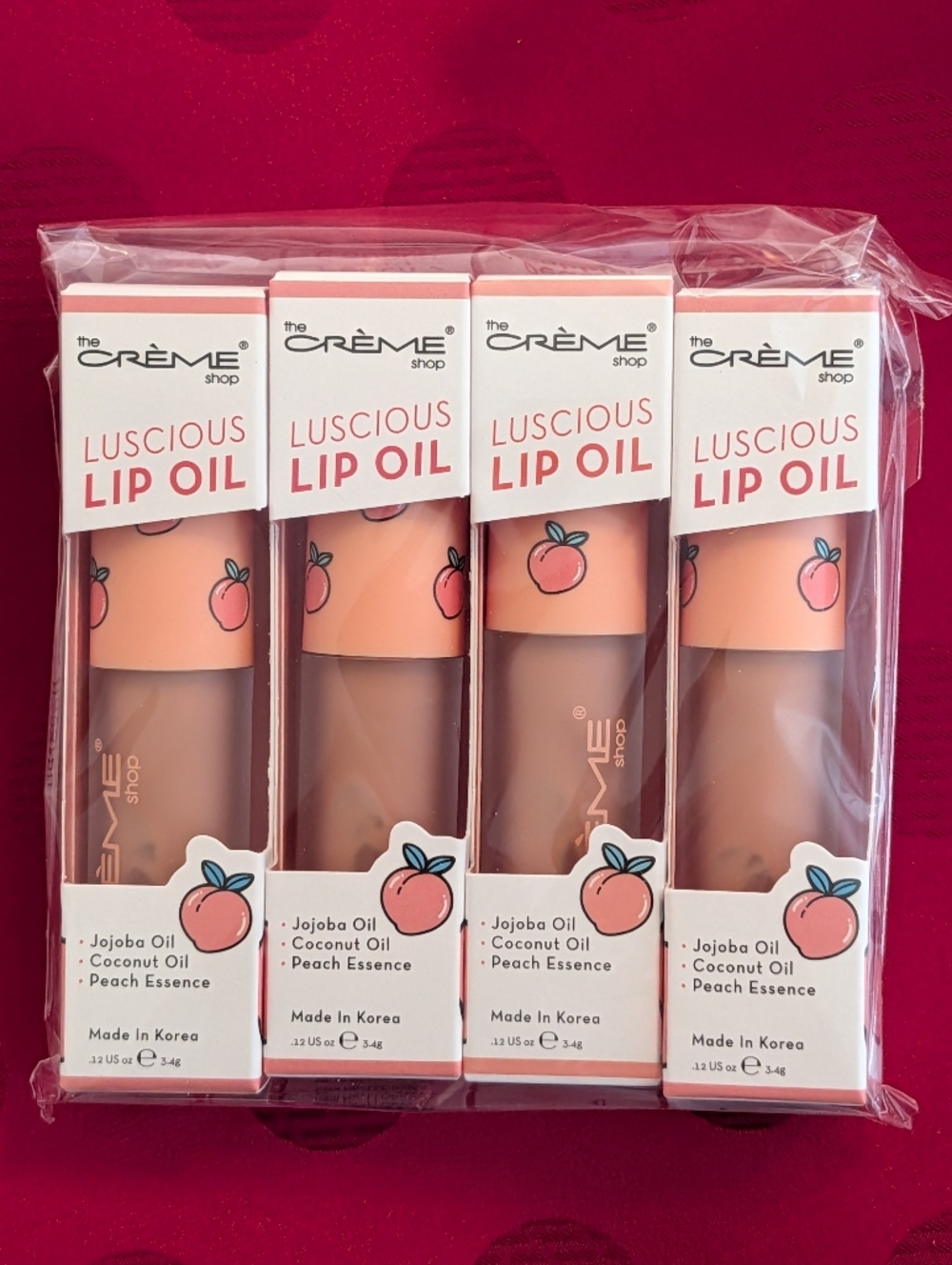 🍑 4 Peach Cobbler Luscious Lip Oil From The Crème Shop Lip Oil Bundle 🆕